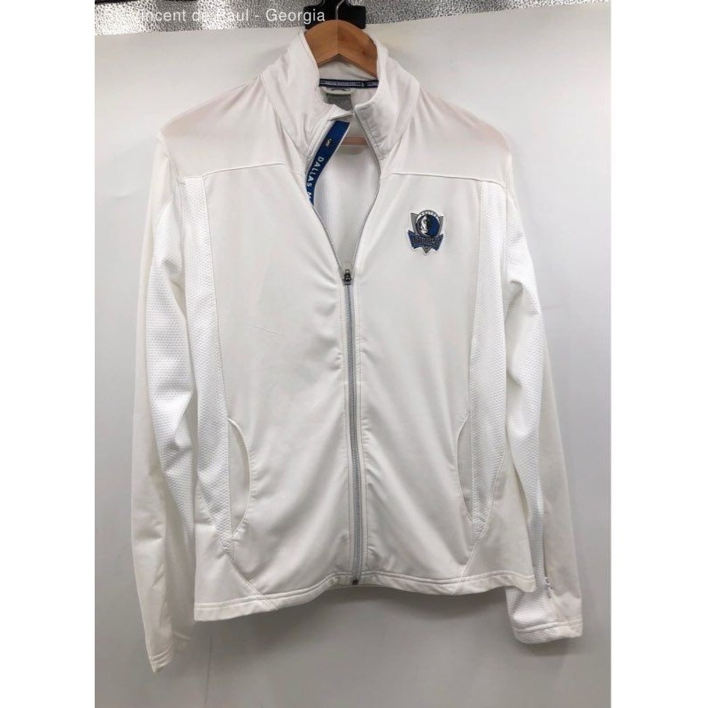 Men's Level Wear White Full Zip Dallas Mavericks NBA Logo - Size Large